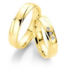 585 Gelbgold, poliert mit Fugen,  Saint Maurice Oro amarillo - Los anillos de boda